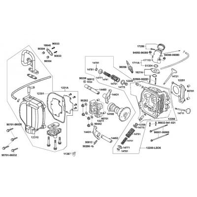 Topplock - Ventilkåpa - Ventiler - Kamaxel - Insug - Tändstift